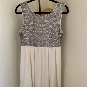 Grey Sequin Mini Dress